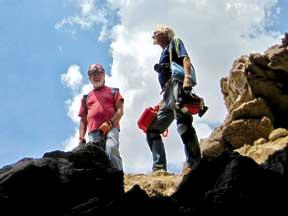 Cavers Wayne Walker and Pete Lindsley ready for continued exploration and survey.